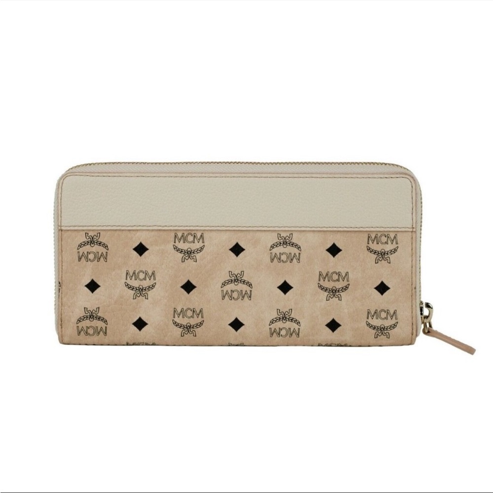Brand new MCM Portuna Large Visetos Multifunction Zip Around Clutch Wallet
